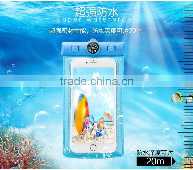 JOYROOM New High Quality PVC Mobile phone waterproof bag High density compass design 20m waterproof bag for mobile phone