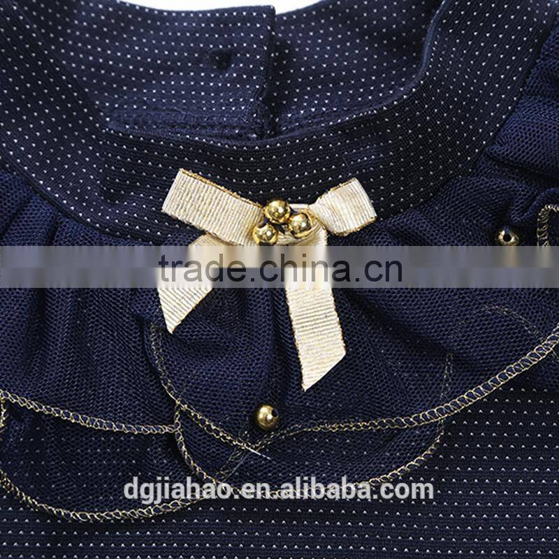 Best-selling winter long sleeve beads thicken top fashion girl t shirt 4-12y