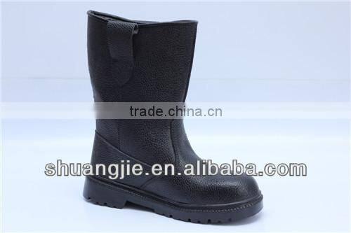 Natural rubber sole safety boots security safety shoes with steel toe cap 8075