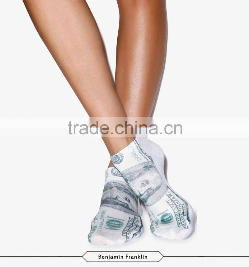 fashion diamonds foot wear high quality 3d digital full print colorful ankle socks sports unisex custom hot sale stretch spandex