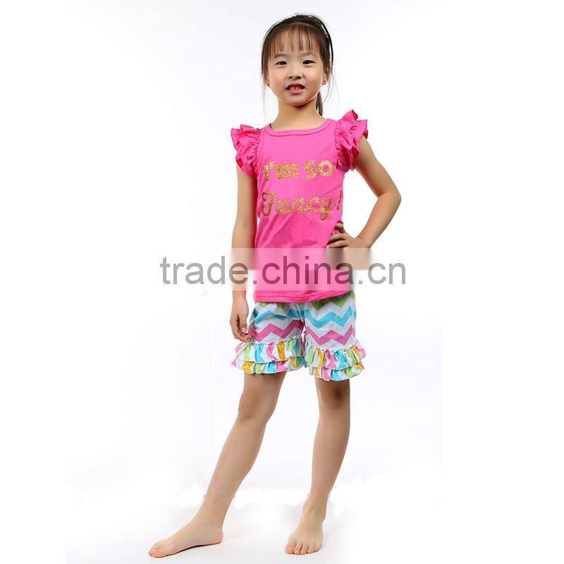 Wholesale boutique sweet girls solid candy color cotton clothes outfit