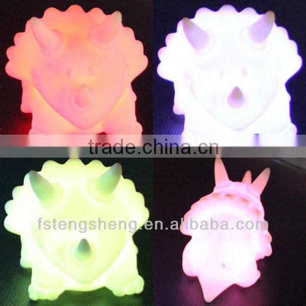 Custom design cute soft pvc led toy, animal shaped night lights