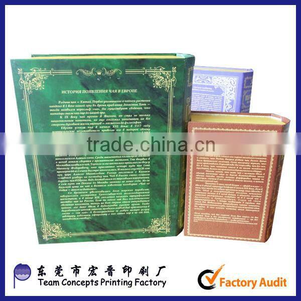 Fake book shape Russia style tea packaging box