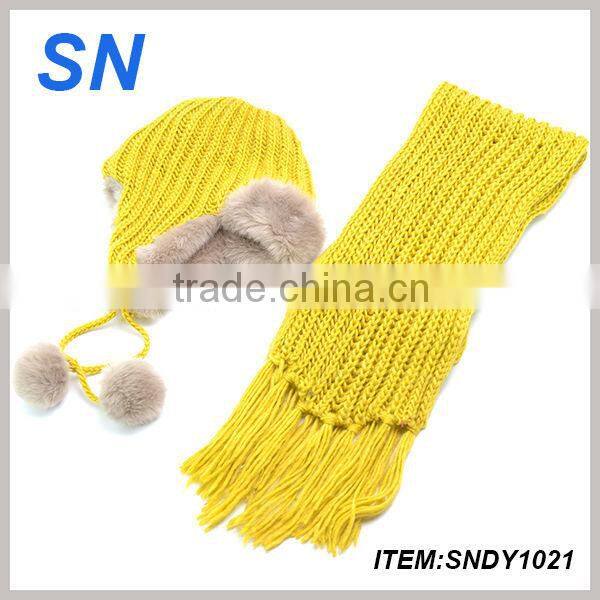 high quality beanie knitting winter earflap hat