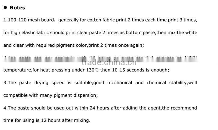 Self-developed PT-858 Eco-friendly Elliptical Machine Textile Printing Paste