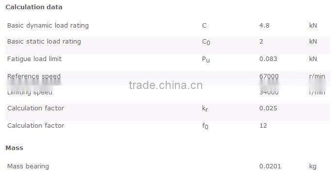 Chrome steel deep groove ball bearing 6000ZZ