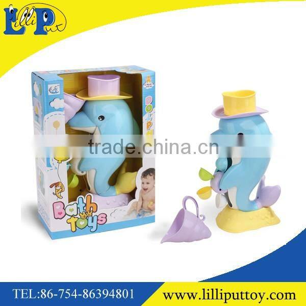 Interestiong cartoon carb baby bath toy set with window box