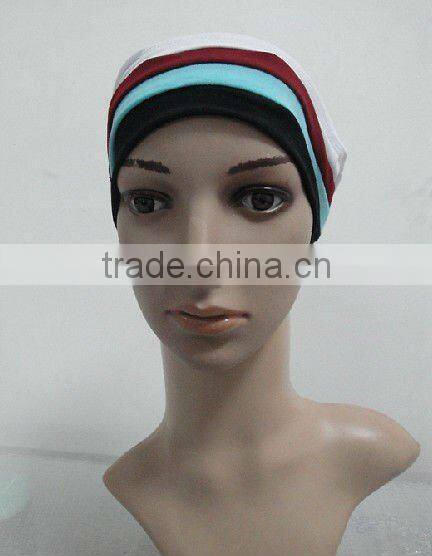 C004 new muslim underscarf with 3 lines,cotton underscarf and hats