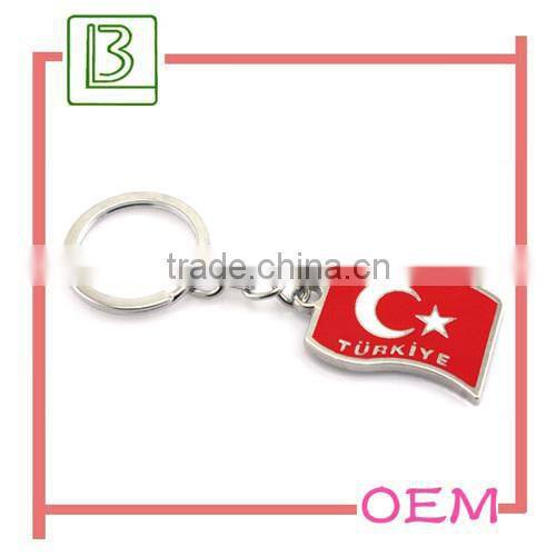 enamel turkey flag keychain for promotional gift