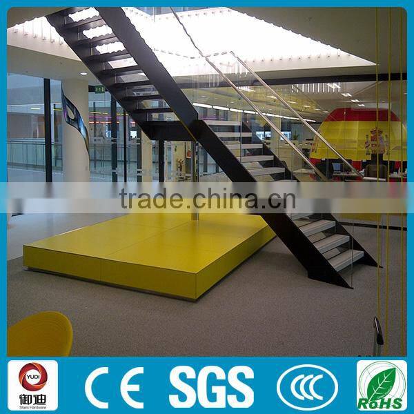 Customized U shape straight steel stairs ---YUDI