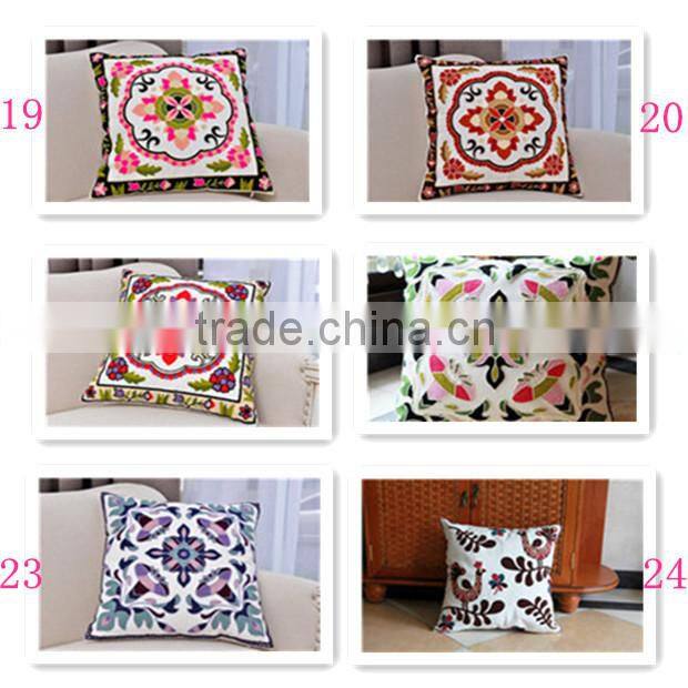 wholesale towel embroidered 100%cotton canvas cushion covers,handmade covers, ready for sell