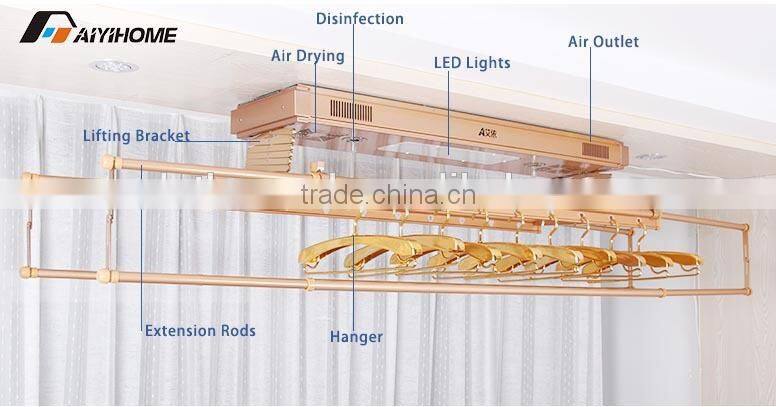 Electric-drive Airer for Home Automation, with LED Lighting, Hot Flue Dryer