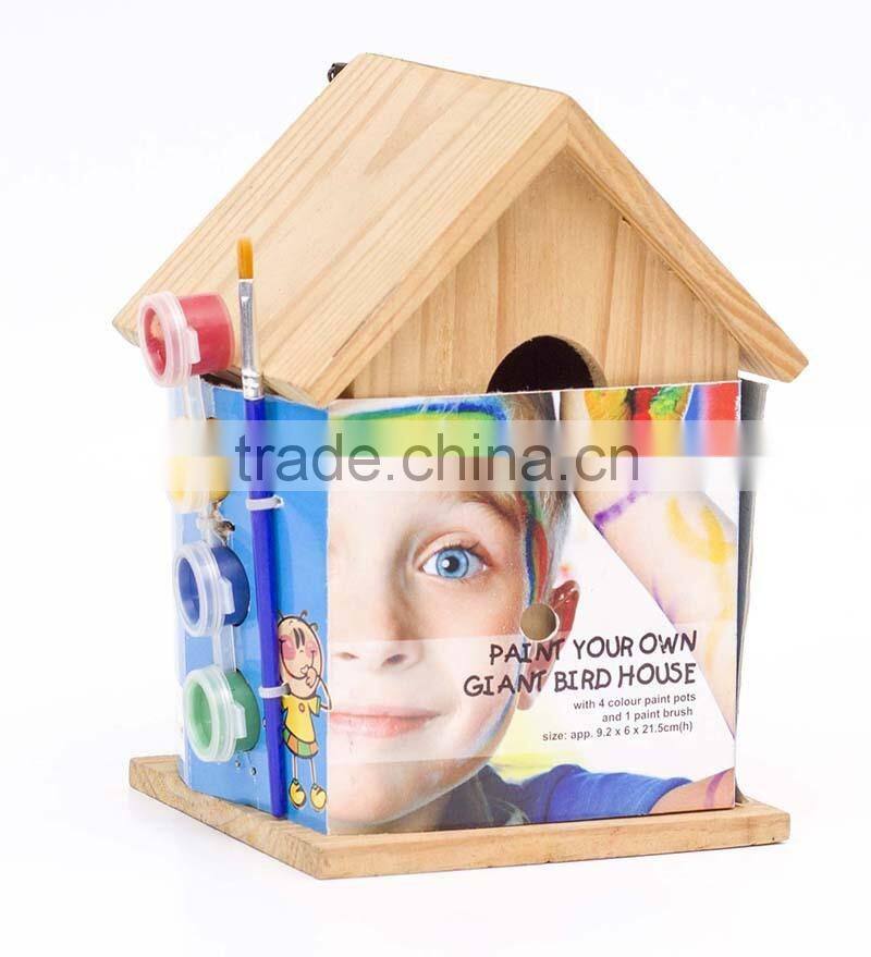 Wooden Toys Kits Paint Your Own Natural Wood Birdhouse Kits