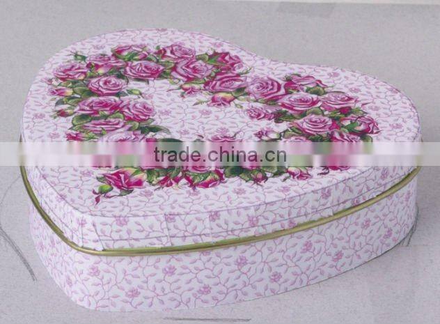 heart shaped tin can box for candy