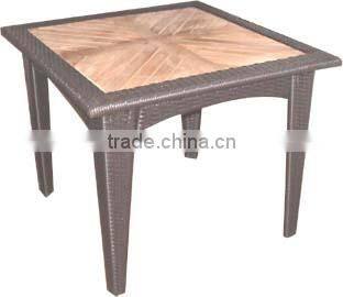 outdoor rattan table with tempered glass in different design