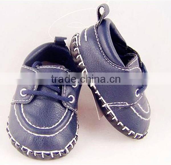 wholesale top selling blue 100% leather baby pre-walker leather shoes