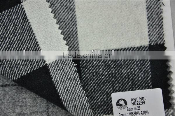 Hot sell high quality cashmere blend acrylic black and white geometric fabric for coats