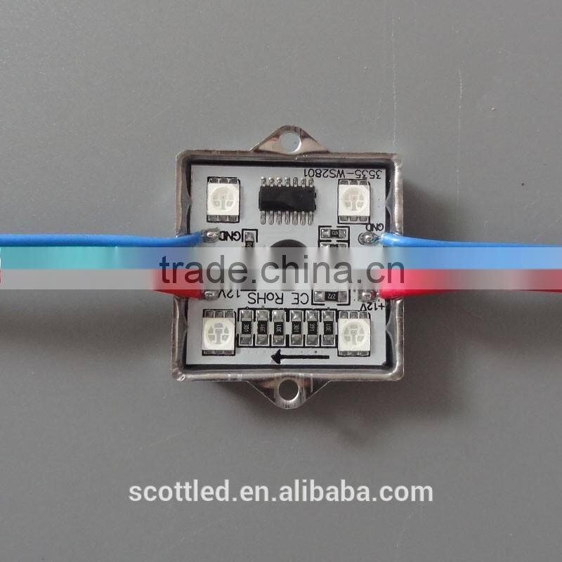 DC12V 4LEDs square shape RGB lpd6803 LED pixel module