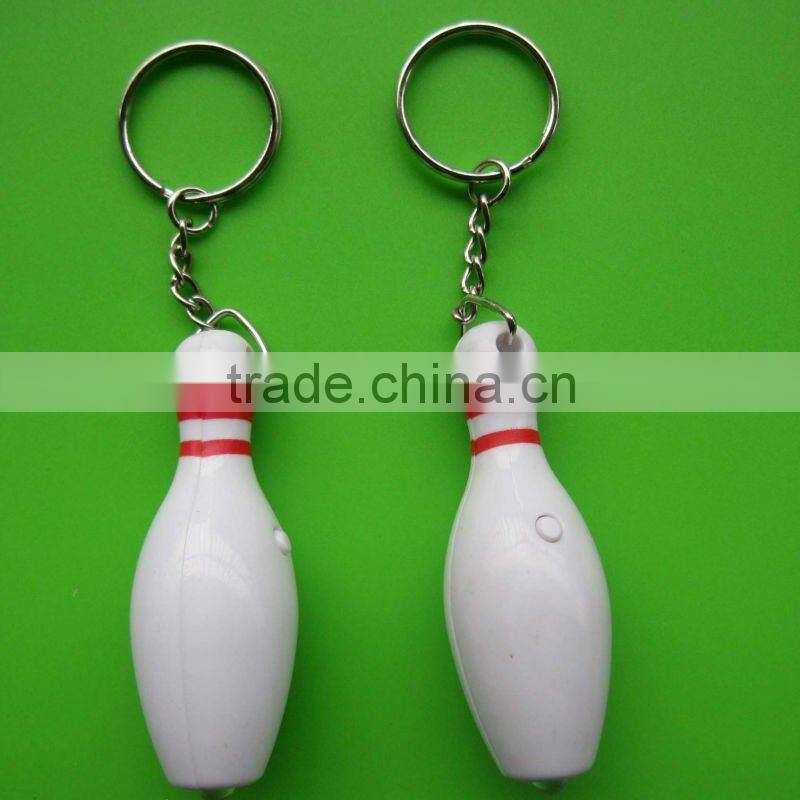 fashion key chain bowling pin led keychain