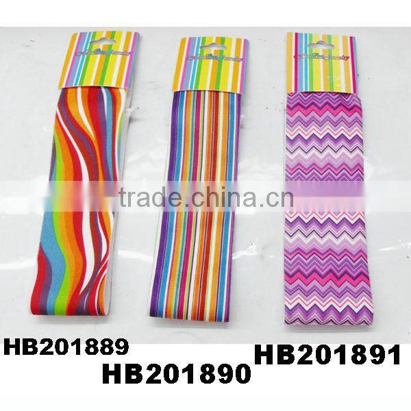 wholesale cheap printed stretch girls headbands for girls