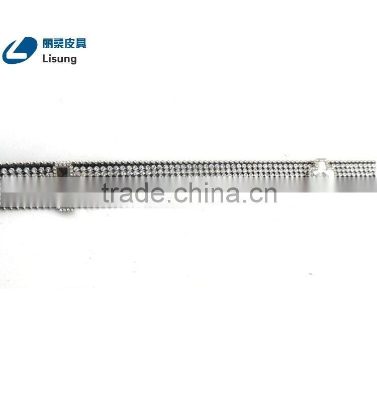 Wholesale Cheap Western Cross Hardware Studded Rhinestone Strap Belt With Flower Buckle Set