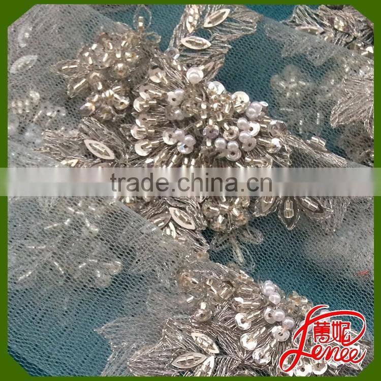 SOFT QUALITY SEQUINED DESIGN MESH EMBROIDERY FABRIC