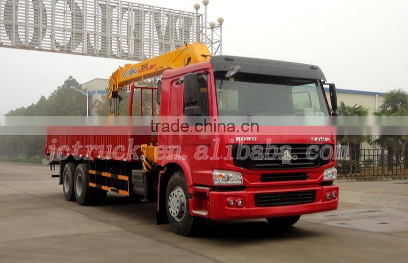 SINO HOWO 6X4 10T folding arm lift truck/straight arm telescopic truck crane/truck with crane