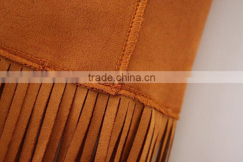 wholesale clothing contemporary fringed faux suede tassel vest