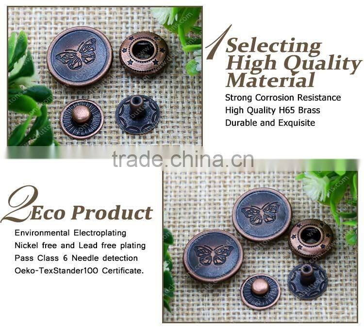 Wholesale Button with Coat Fastener Fabric Covered Snap Button for Clothing