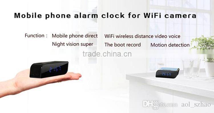 720P HD Nanny Security Night Vision Hidden Cam Camera Wifi Clock IP Camera