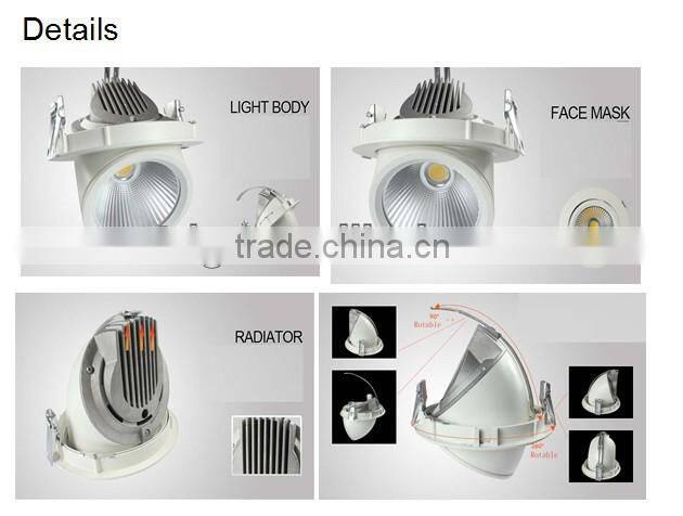 15W/20W/24W/30w/36w 360 degree cob recesssed downlight ( Pure white )