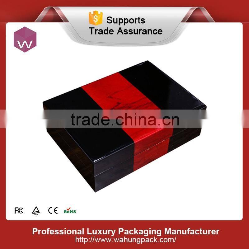 Fancy Lacquered Small Wood Cufflink Box Black Cuffink Wooden Box Hot Sale