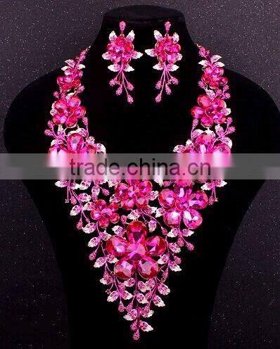 2016 New arrival costume & fashion jewelry for Aso ebi party/High end fashion jewelry necklace wholesale