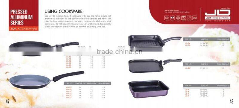 Mirror polished aluminum non stick fry pan