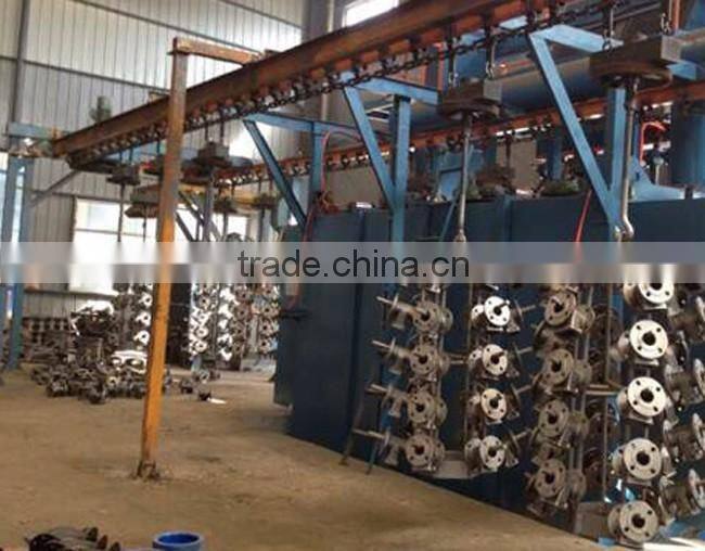 Overhead rail shot blasting machines