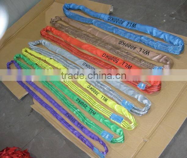 2015 wholesale sling S/F 6:1polyester belt type round sling/polyester webbing