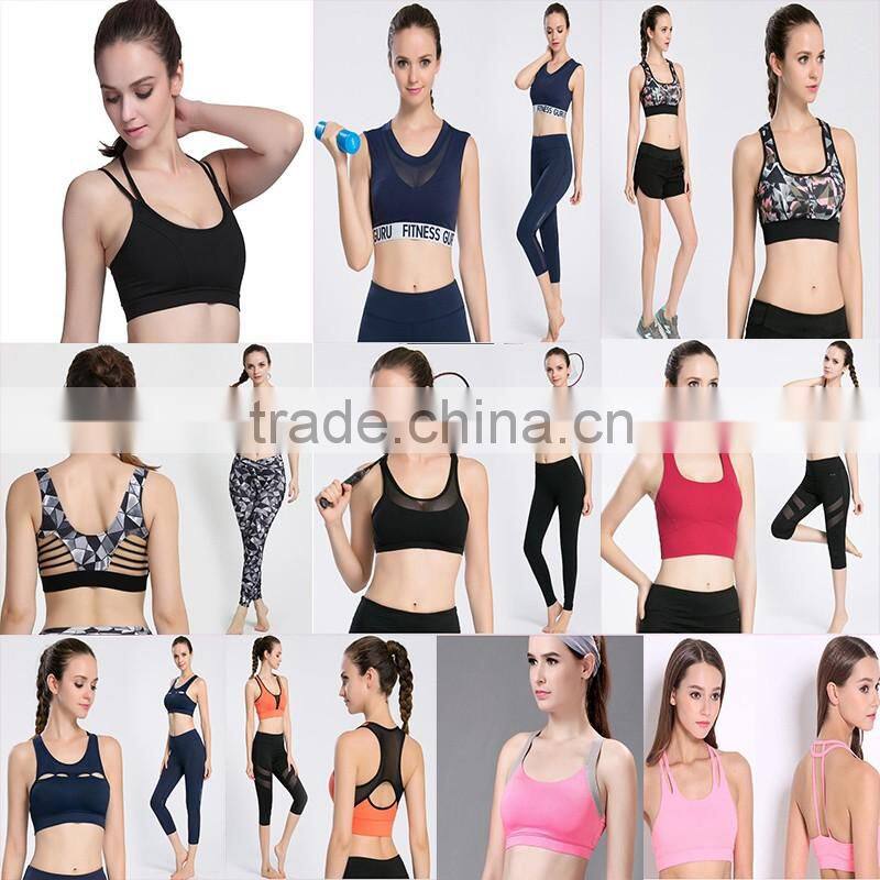 2016 New Design Fashion Mesh Sexy Sport Wear Yoga Bra With Removable Pads