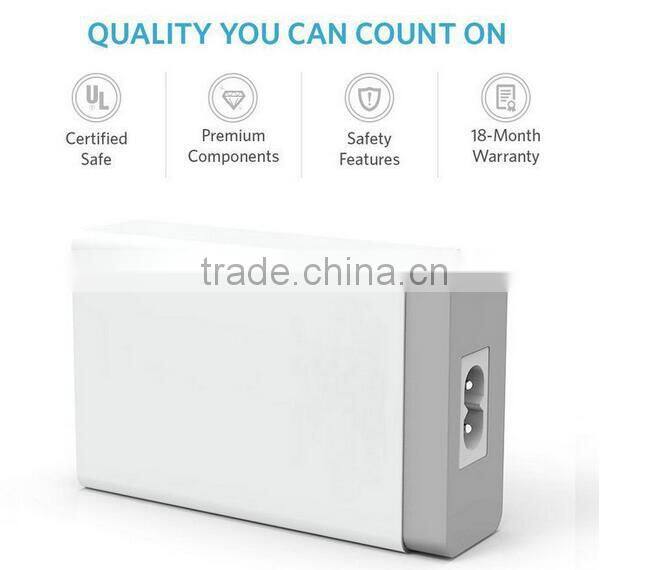 Multi USB 6 Port Charger Desktop Rapid 50Watt Station Charging for Apple Android, with iSmart technique IC