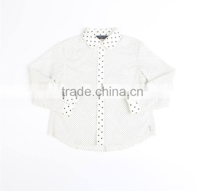 fresh white with black dots boys cotton shirt set