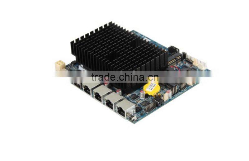 4 Lan fanless Intel atom D525 network security firewall motherboard