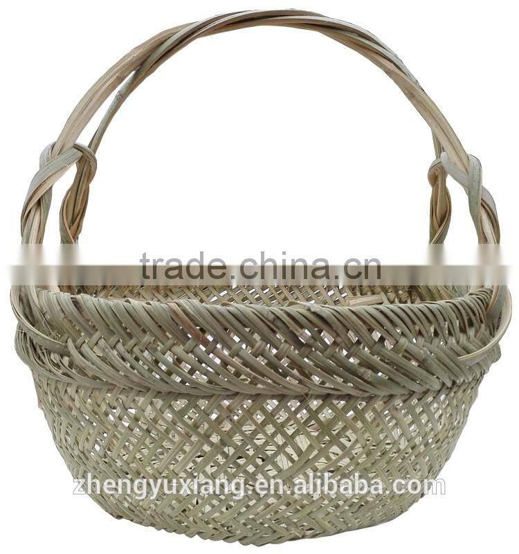 Bamboo woven fruit picking basket