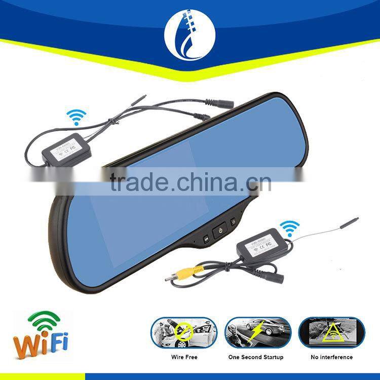 2016 New 5inch Wireless WIFI Android gps bluetooth Radar Detection Car DVR Rear View Camera Mirror