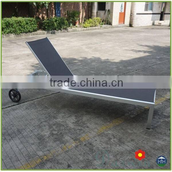 Modern Aluminum mesh fabric sun lounger chaise lounge trex outdoor furniture