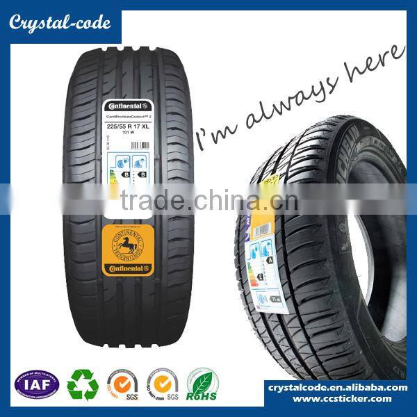Factory price PET tire label,rubber label for tire