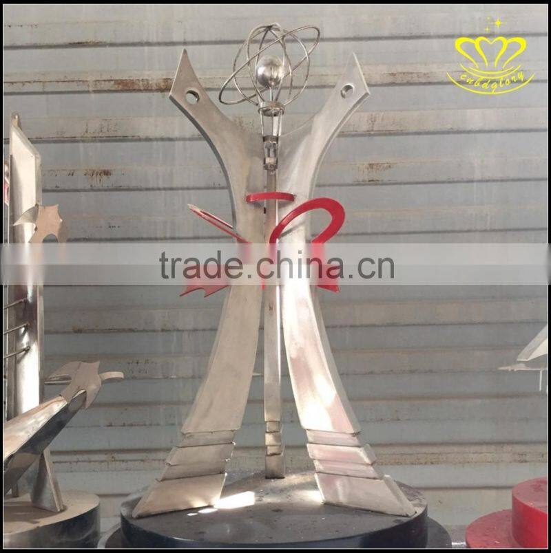 Large square tourist scenic spot stainless steel architectural abstract sculpture