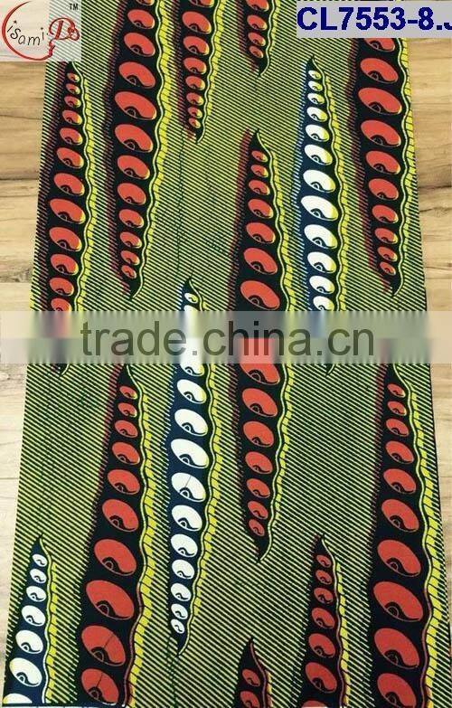 CL7553(13-18) 2016 new hot sell Jacquard style Real java wax african wax holland print fabric