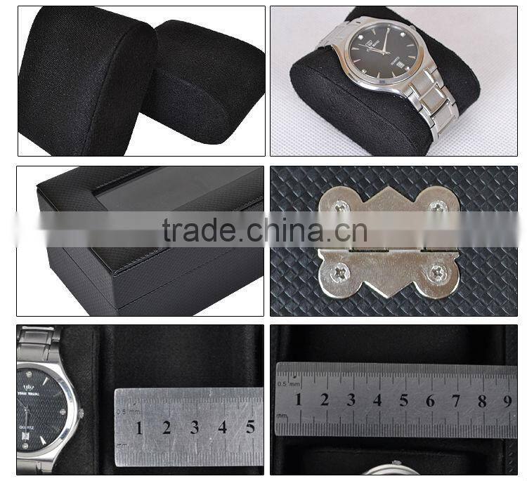 luxury black 5 slots leather watch travel case