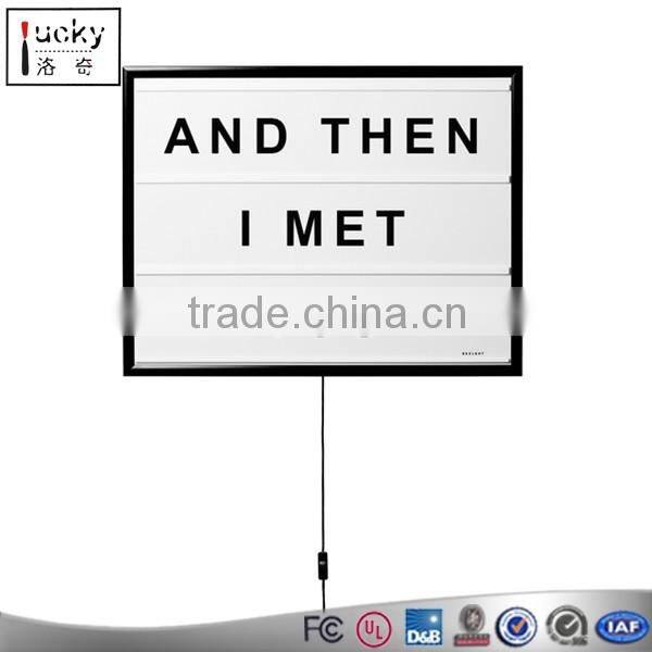 Modern A4 Led Lightbox Three Line Cinema Light Box Acrylic AA Battery Powered USB Cable+ 85 Letters Numbers DIY Home Art Decor