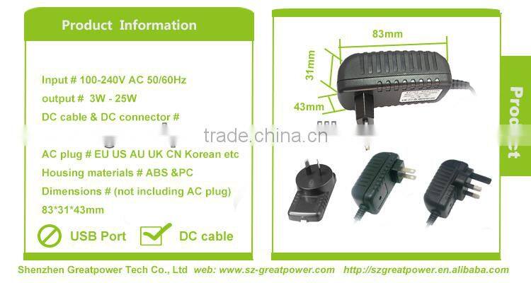 Factory price 5v 2.3a 5v 2.4a 5v 2.6a power adapter