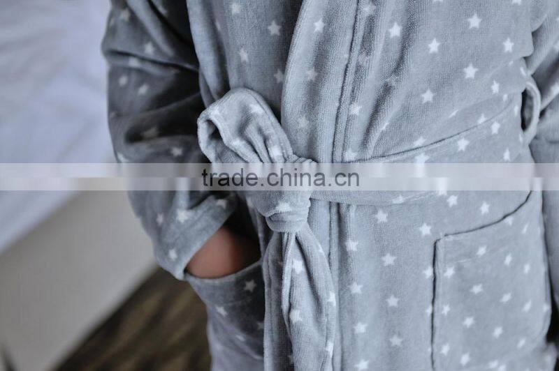 Printed Microfiber Hooded bathrobe Child bathrobe